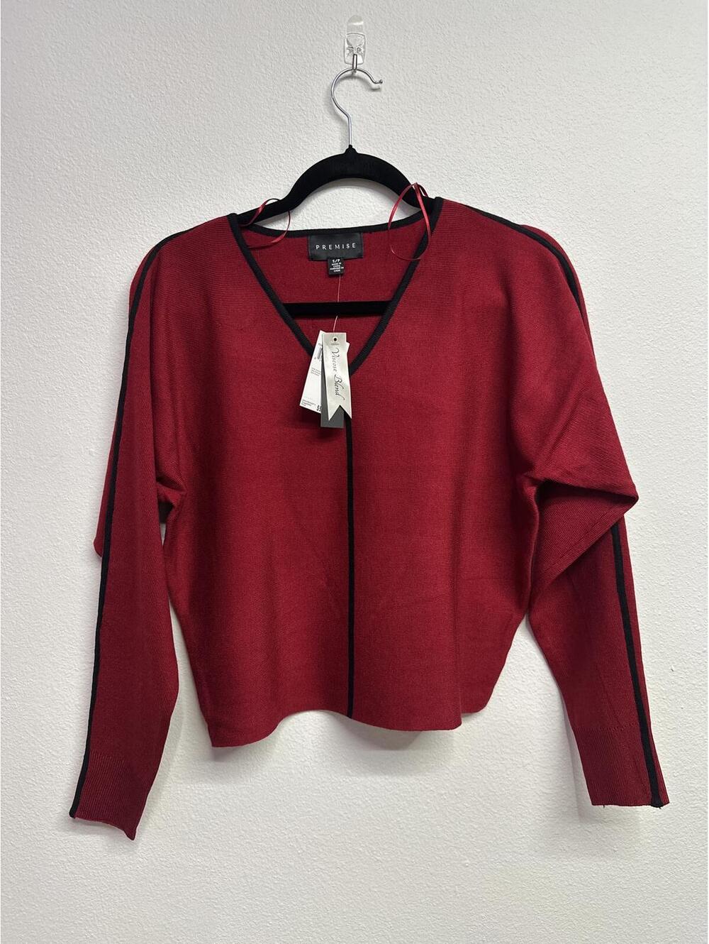Premise Small Viscose Blend Red and Black Sweater